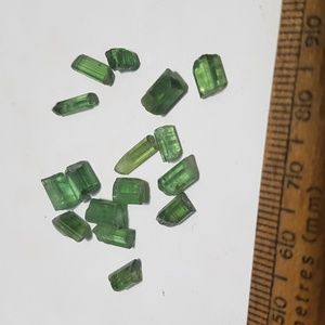 17.4ct rough chrome green facet grade tourmaline lot
